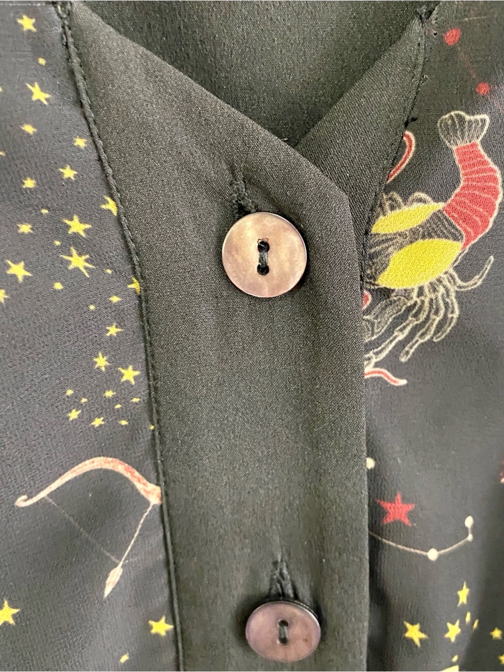 eShakti Custom Celestial Zodiac Constellation Button Front Pleated Dress - Picture 3 of 15